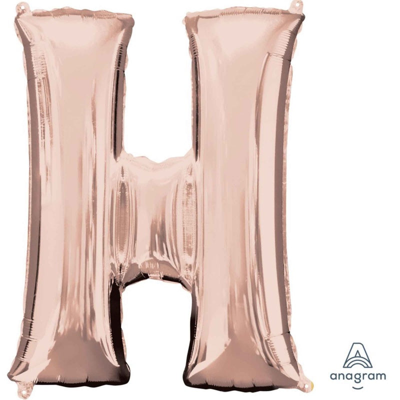 Rose Gold Letter H SuperShape Foil Balloon