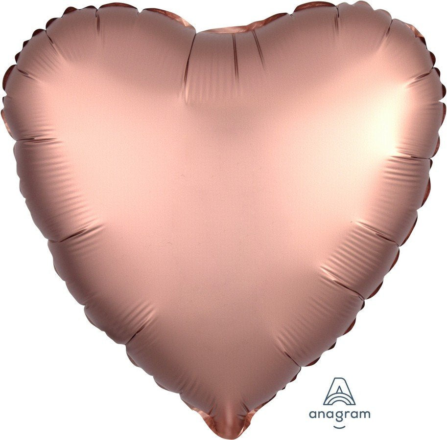 Rose Gold Satin Luxe Heart Foil