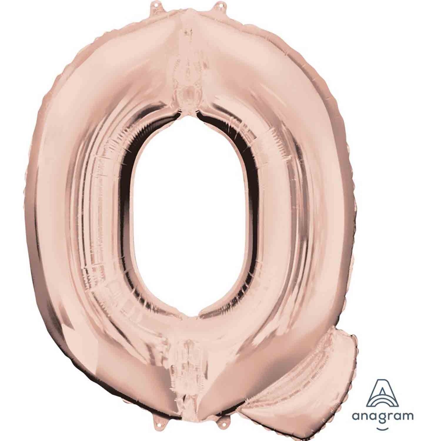 Rose Gold Letter Q Supershape Foil Balloon