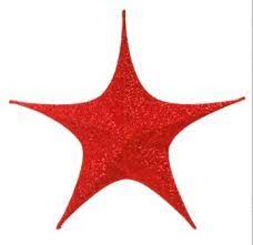 Red Fold Out Star Decoration - 40cm