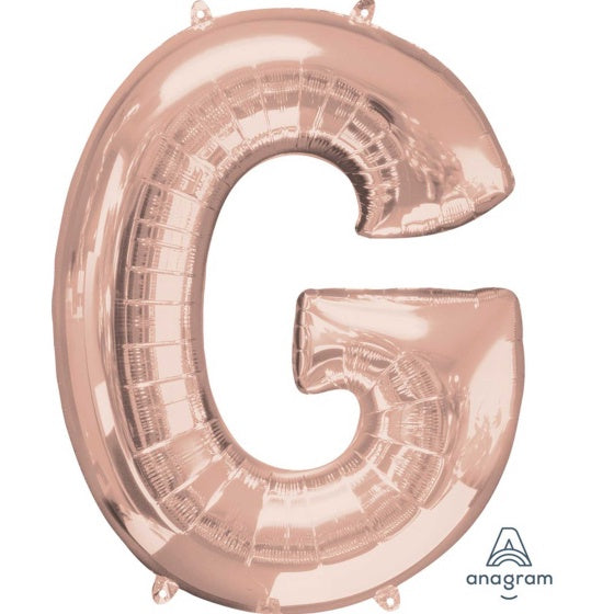 Rose Gold Letter G Supershape Foil Balloon