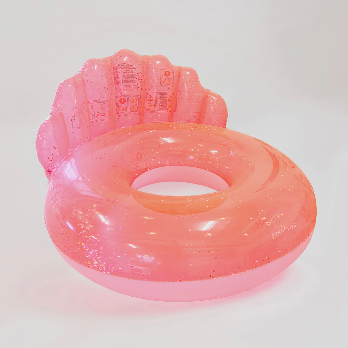 Sunnylife Neon Coral Shell Luxe Pool Ring