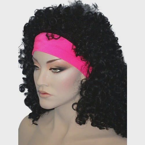80s Neon Pink Lycra Headband