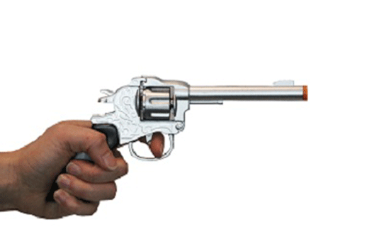 Diecast Metal Silver Cowboy Gun