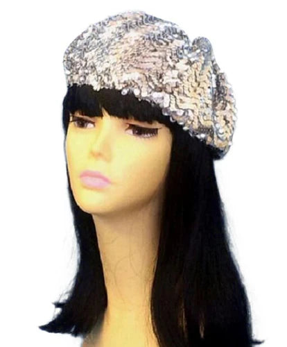 Silver Sequin Beret
