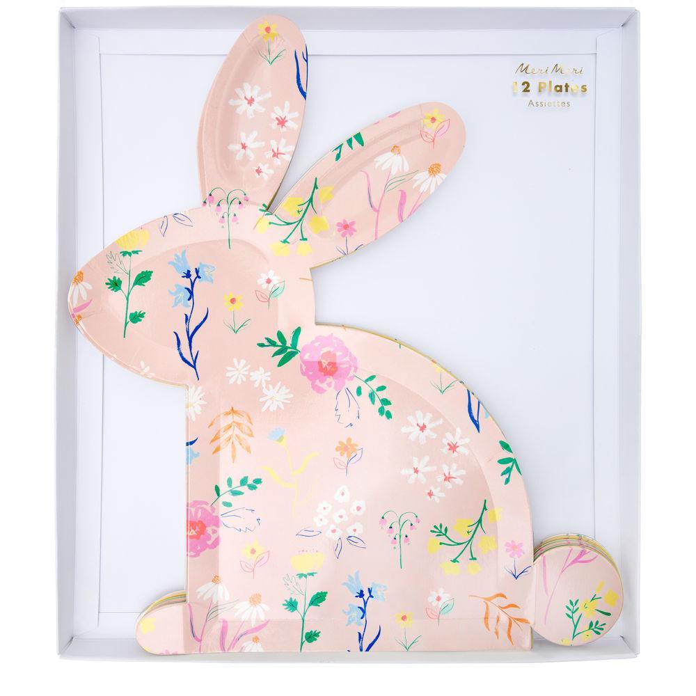 Meri Meri Wildflower Bunny Shaped Paper Party Plates