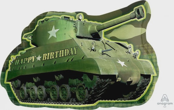 Army Tank Happy Birthday Foil Balloon