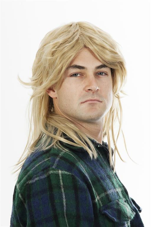 Ash Blonde 80s Bogan Mullet Wig
