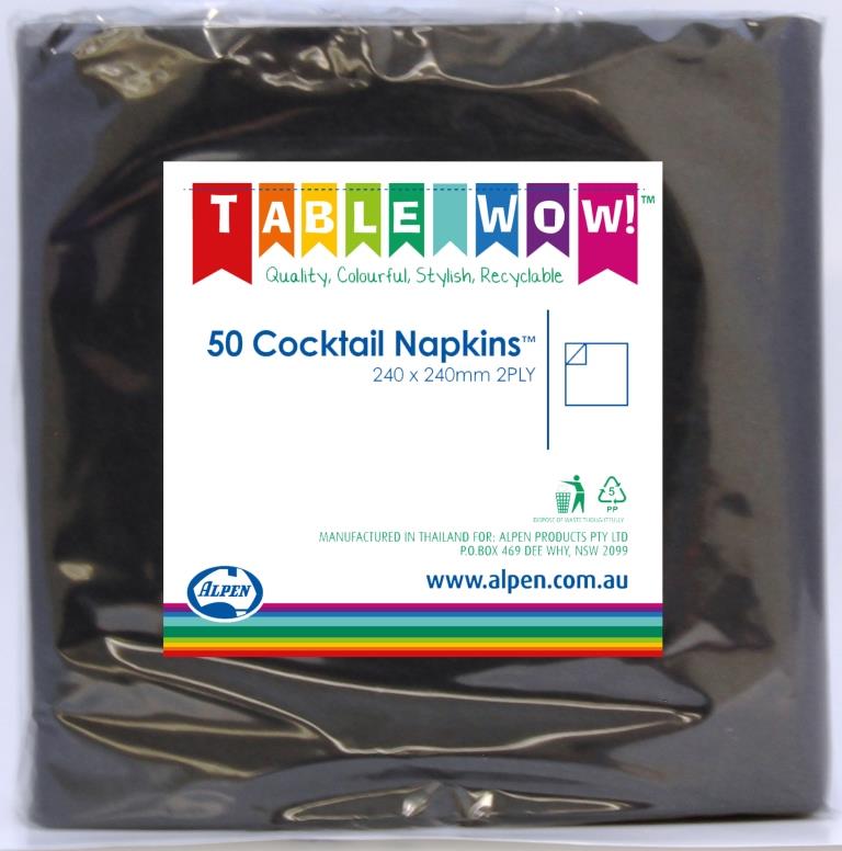 Black Cocktail Napkins