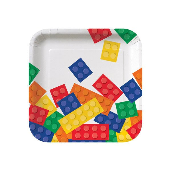 Block Party Square Lunch Paper Plates 18cm
