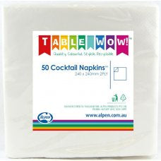 White Cocktail Napkins