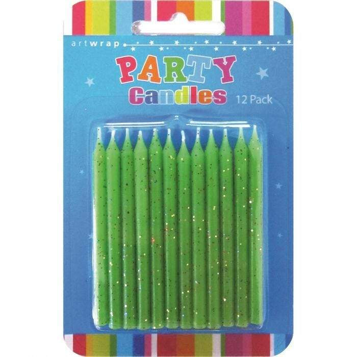 Green Glitter Candles