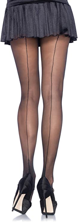 Sheer Cuban Heel Backseam Pantyhose Plus Size