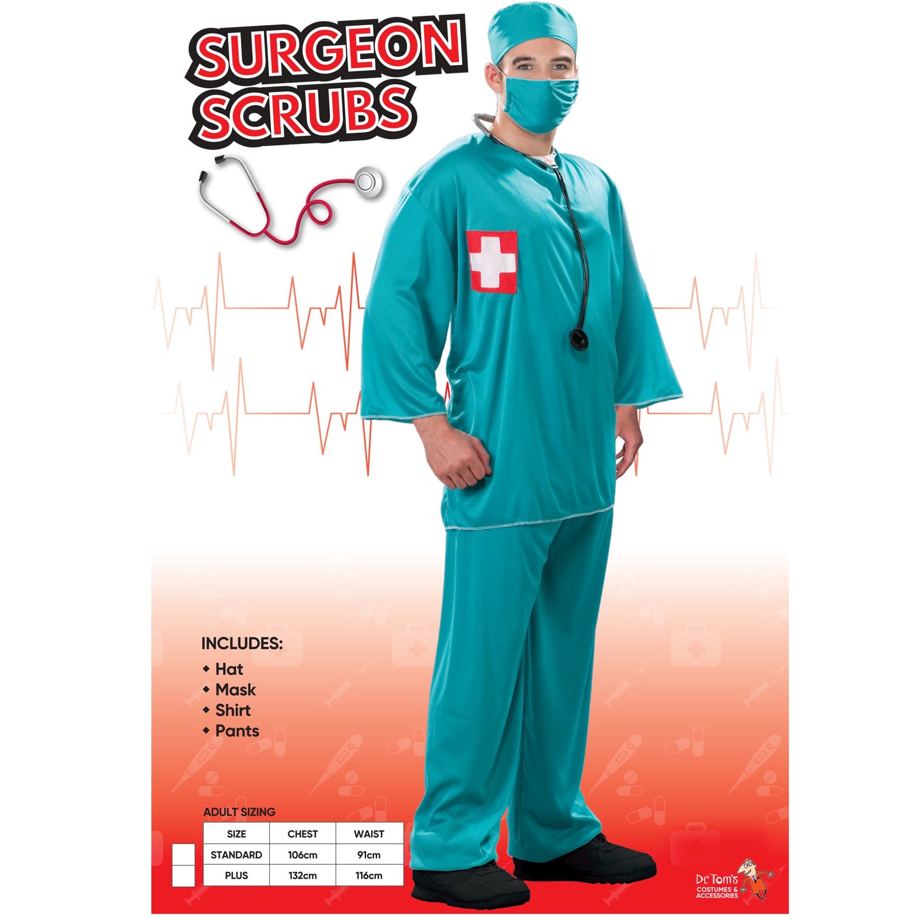 Surgeon Scrubs Mens Costume