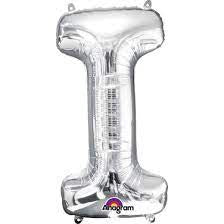 Silver Letter I Supershape Balloon