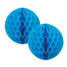 Honeycomb Ball 15cm Electric Blue 2pk