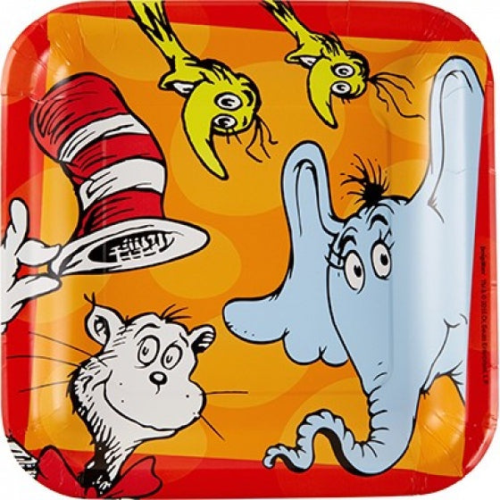 Dr Seuss 22cm Square Plates