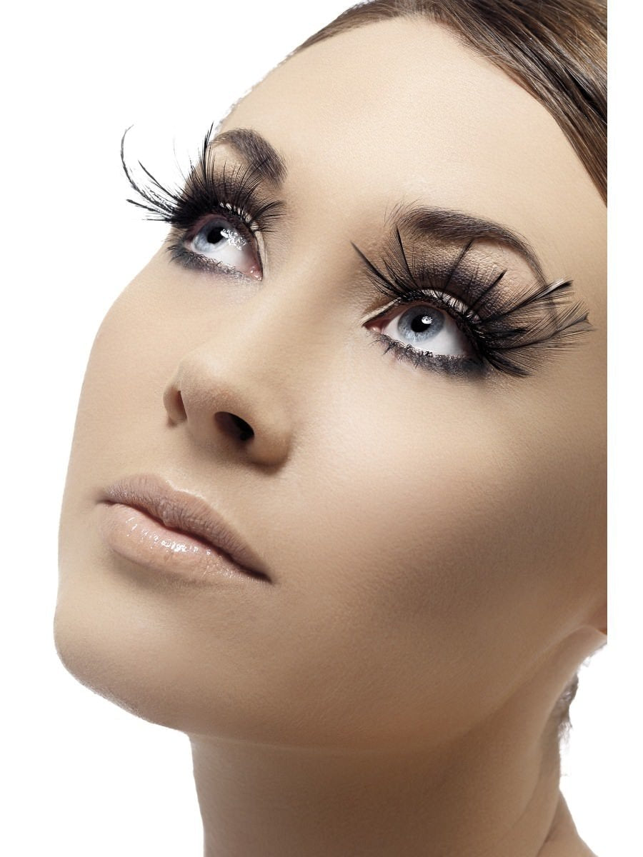 Black Feather Plume False Eyelashes