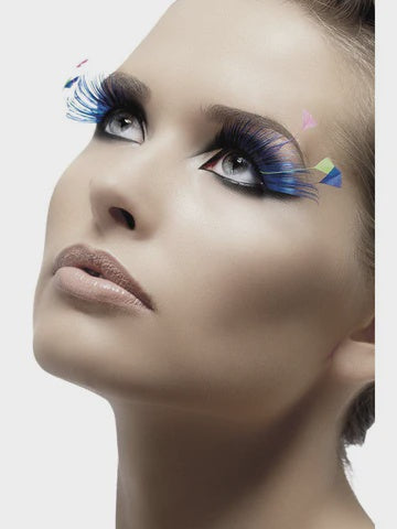 Blue Feather Plume Eyelashes