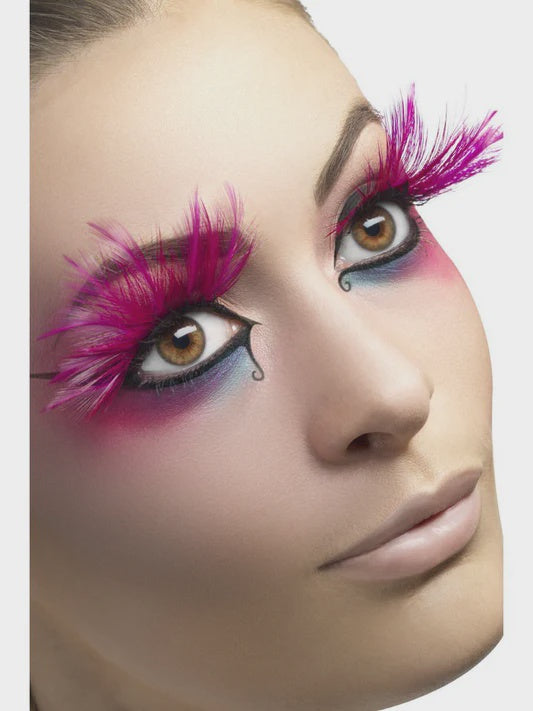 Pink Feather Plume Eyelashes