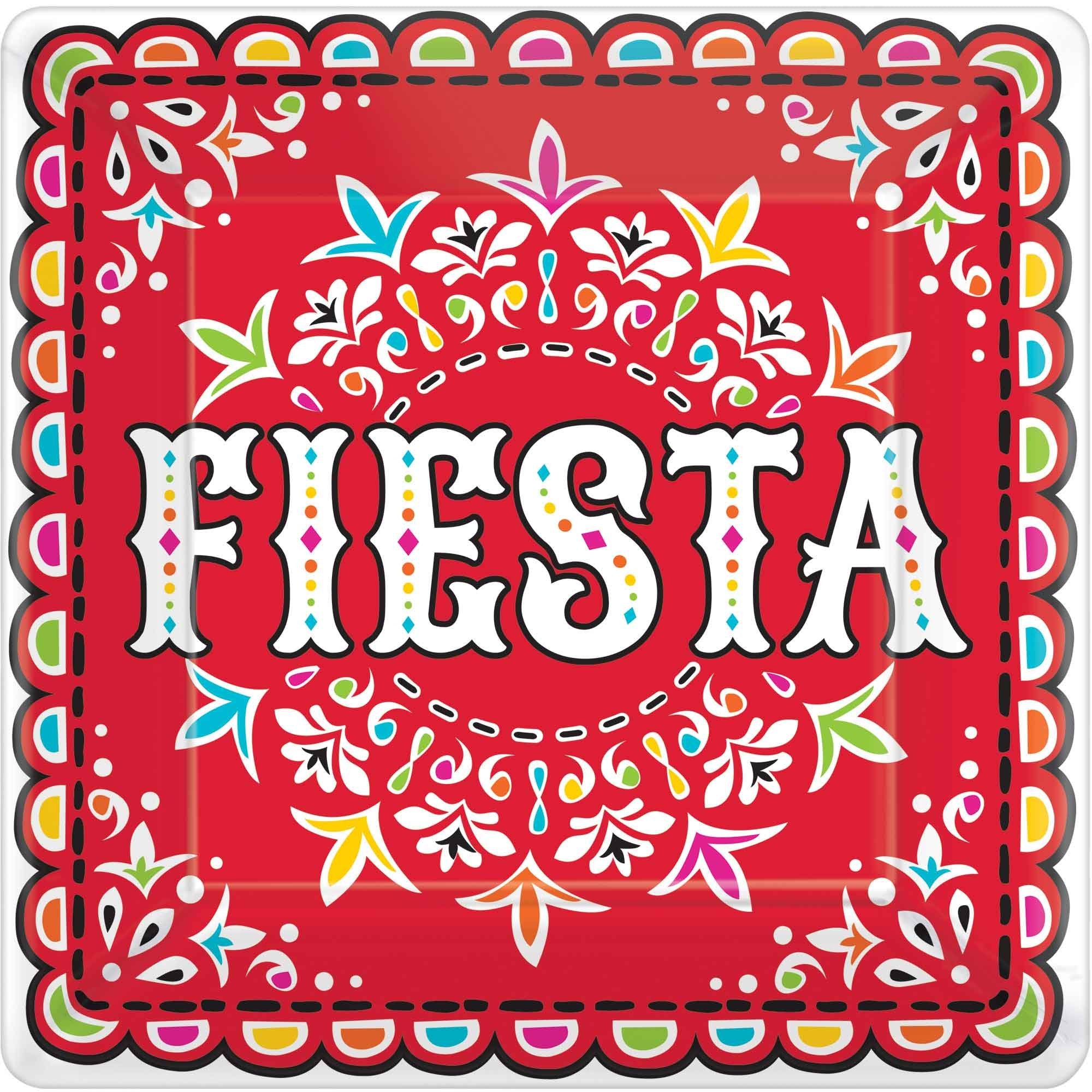 Fiesta Picado De Papel Large Paper Plates 18pk