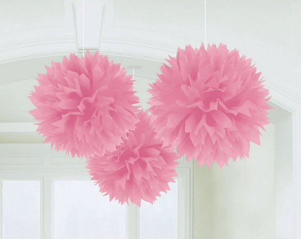 Soft Pink Fluffy Decoration 3Pk
