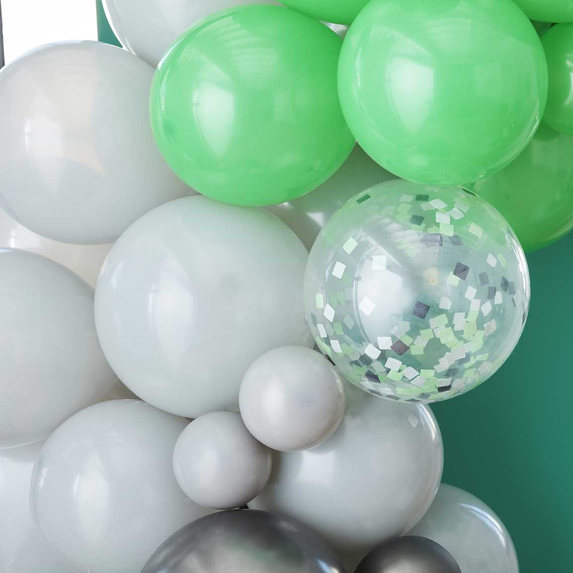 Ginger Ray Black, Green and Grey Balloon Garland Kit (70 Balloons)