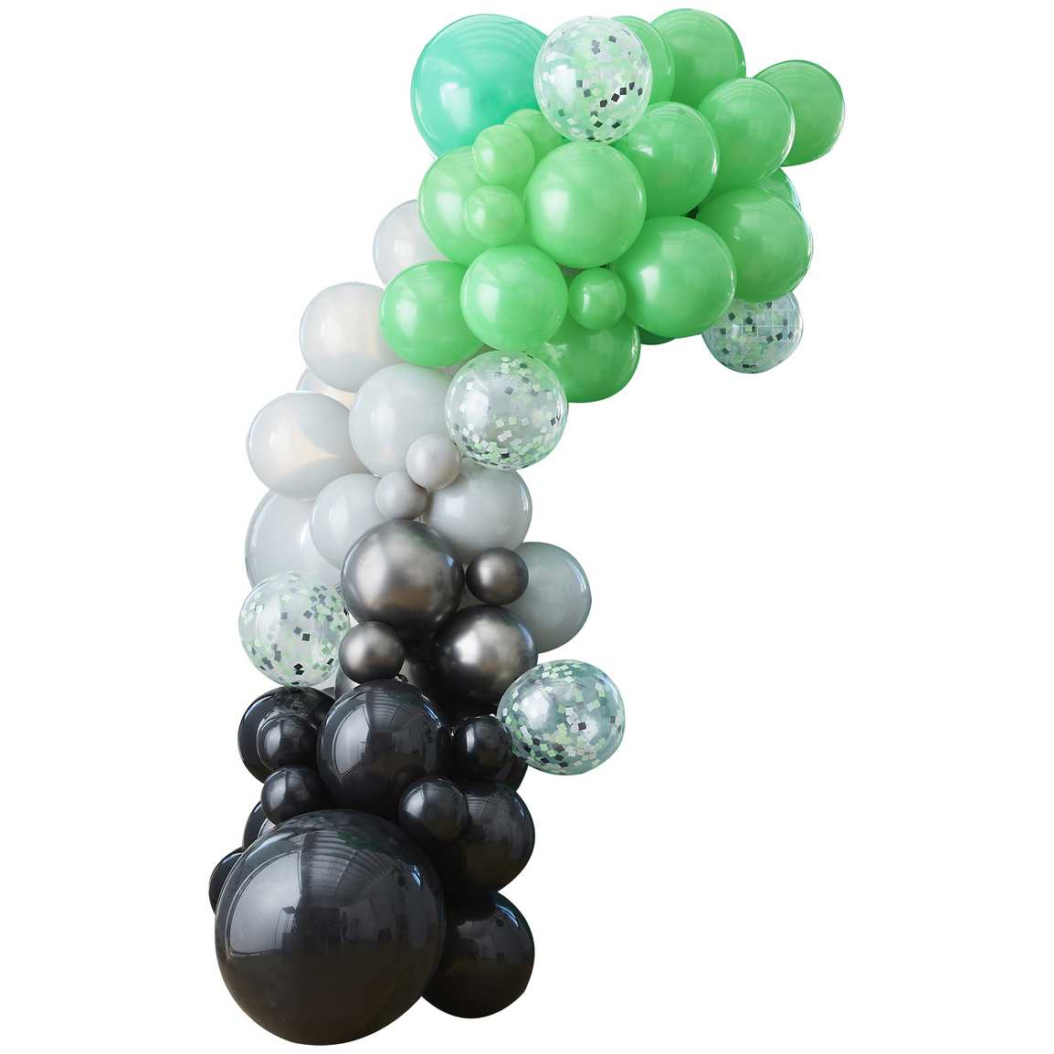 Ginger Ray Black, Green and Grey Balloon Garland Kit (70 Balloons)