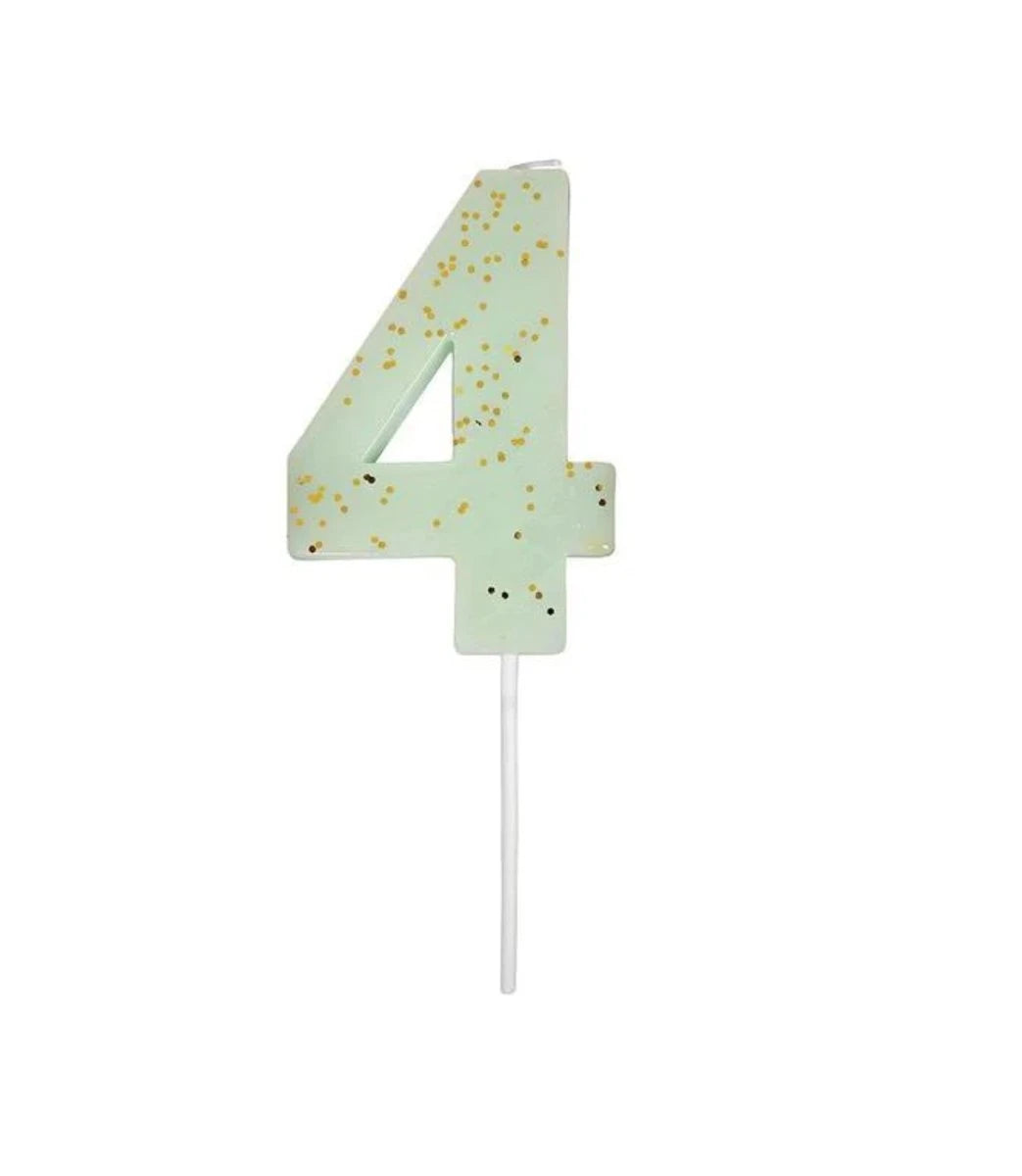 Meri Meri Coloured Number 4 Glitter Candle