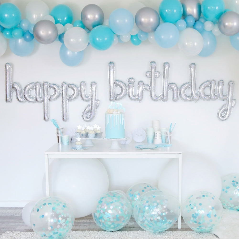 Illume Blue Silver & White Balloon Garland DIY Kit