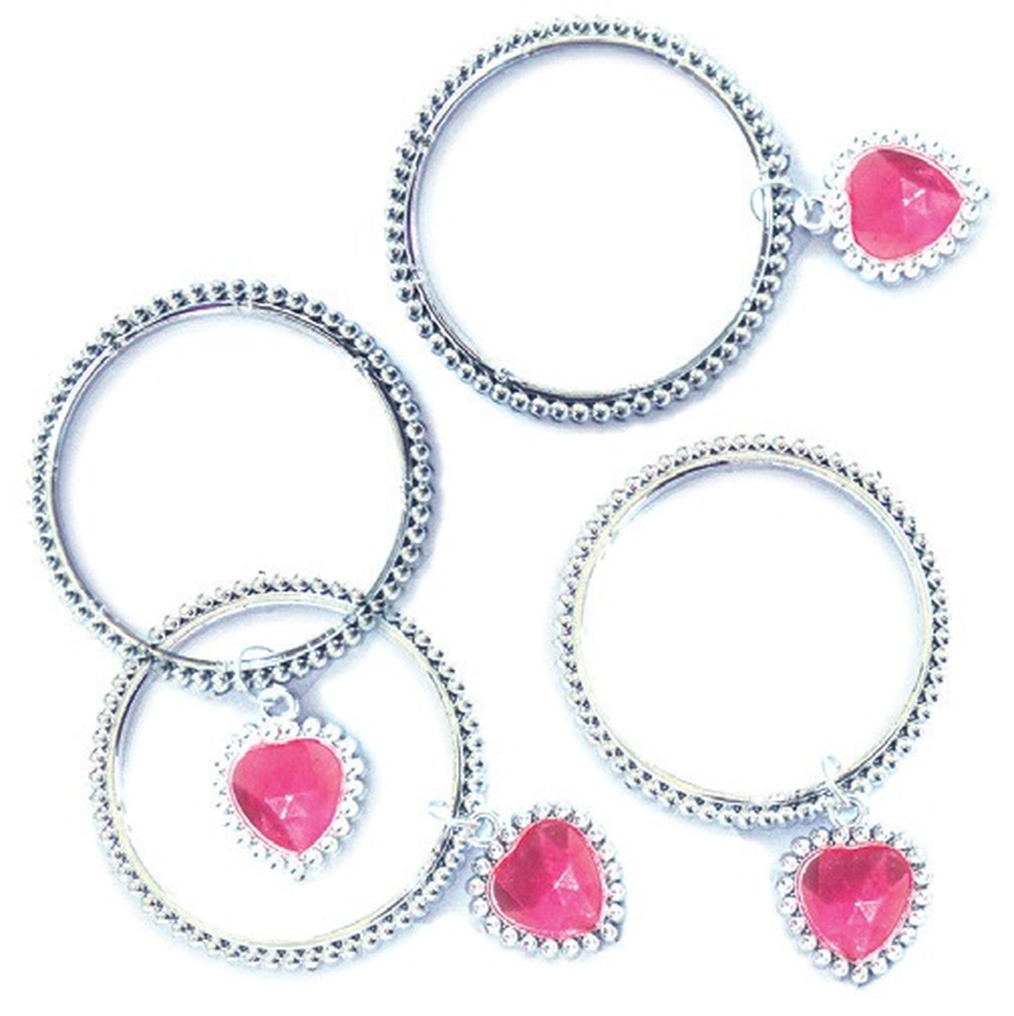 Heart Charm Bracelets Party Favours Pack of 4