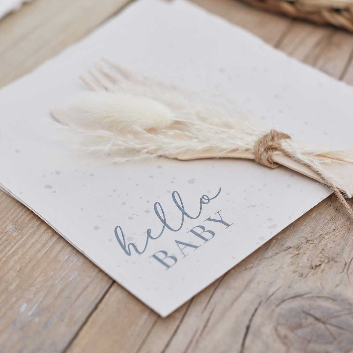 Hello Baby Neutral/Beige Baby Shower Napkins