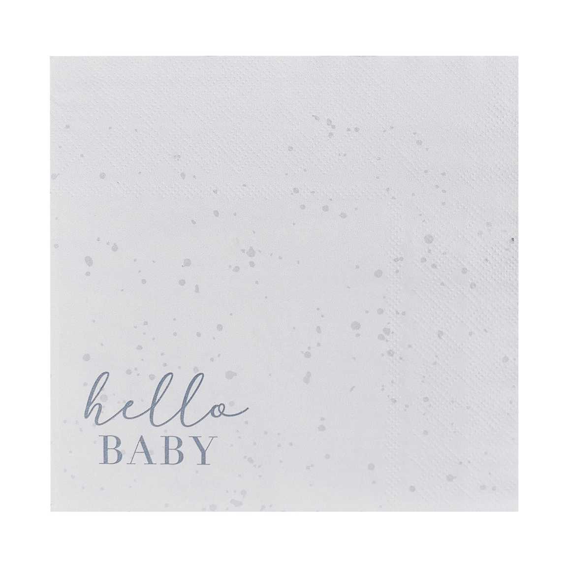 Hello Baby Neutral/Beige Baby Shower Napkins