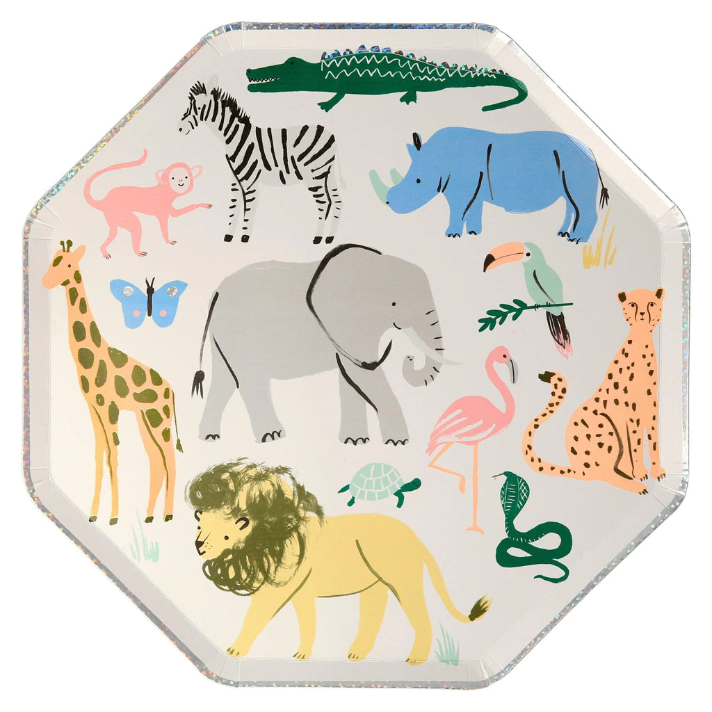 Meri Meri Safari Animals Dinner Plates - Pack of 8