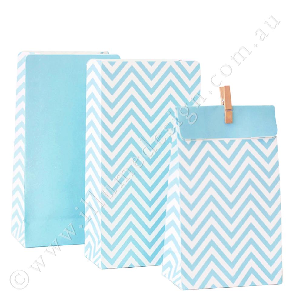 Illume Chevron Light Blue Treat Bags
