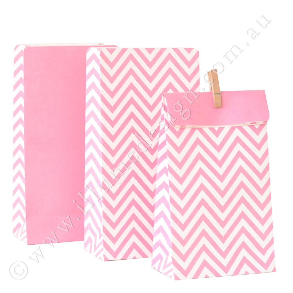 Illume Chevron Light Pink Treat Bags