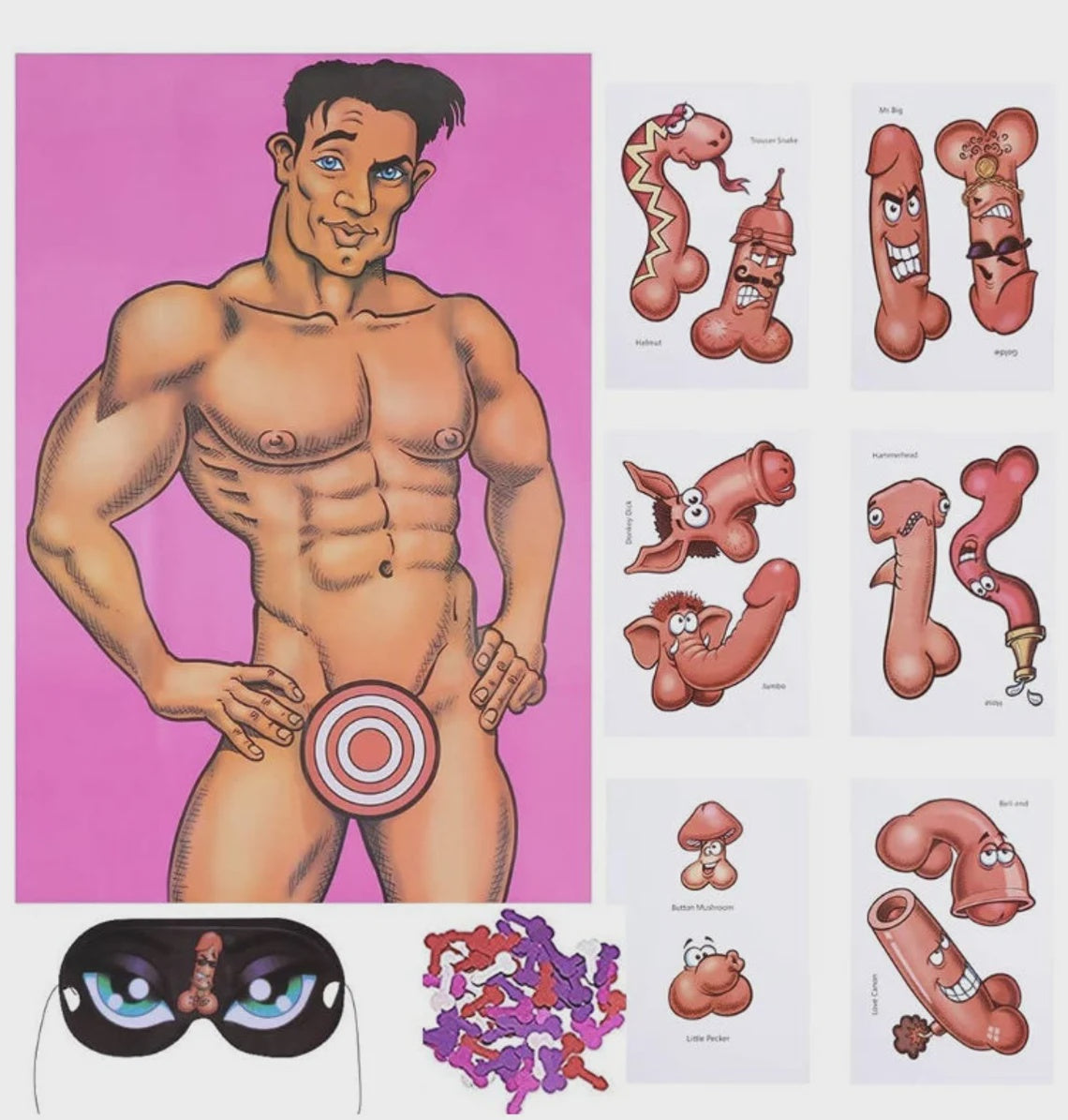 Pin the Junk on the Hunk Party Game