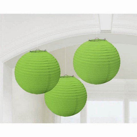 Round Paper Kiwi Lanterns 3 Pack