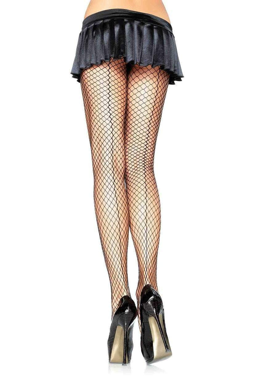 Rochelle Black Fishnet Pantyhose with Backseam - Adult
