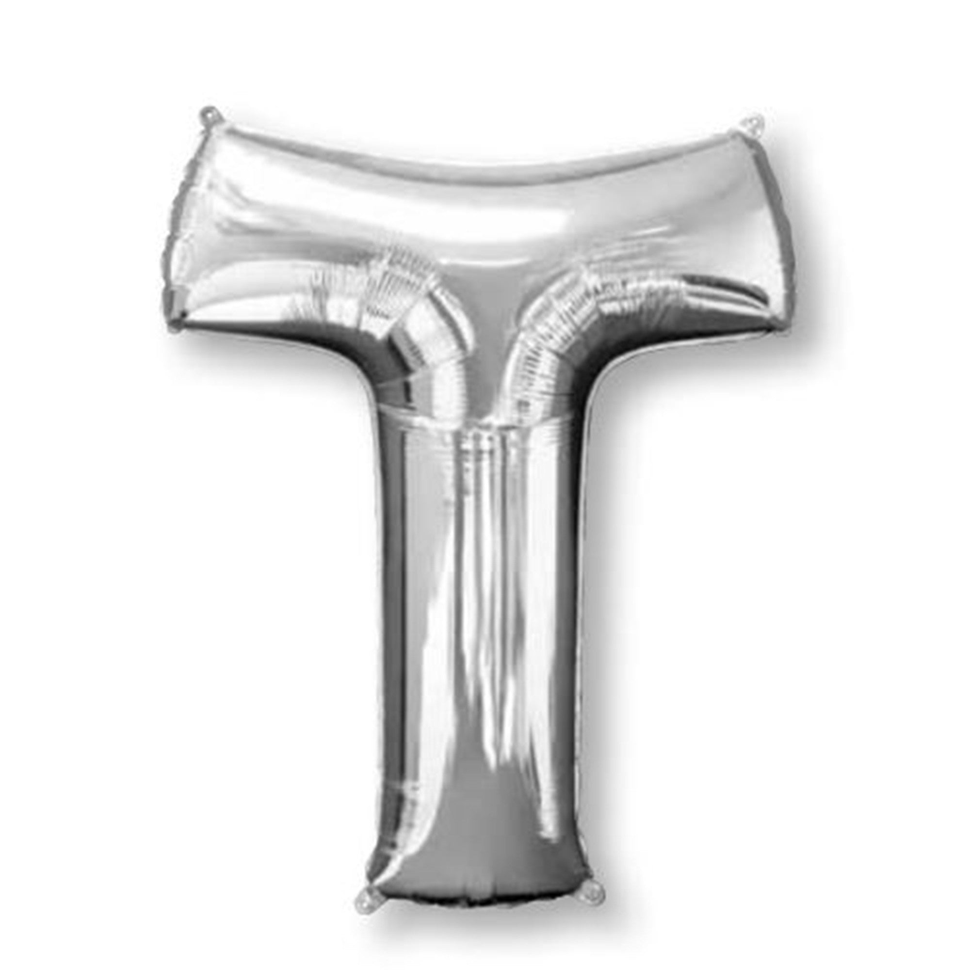 Silver Letter T Super Shape Foil Balloon