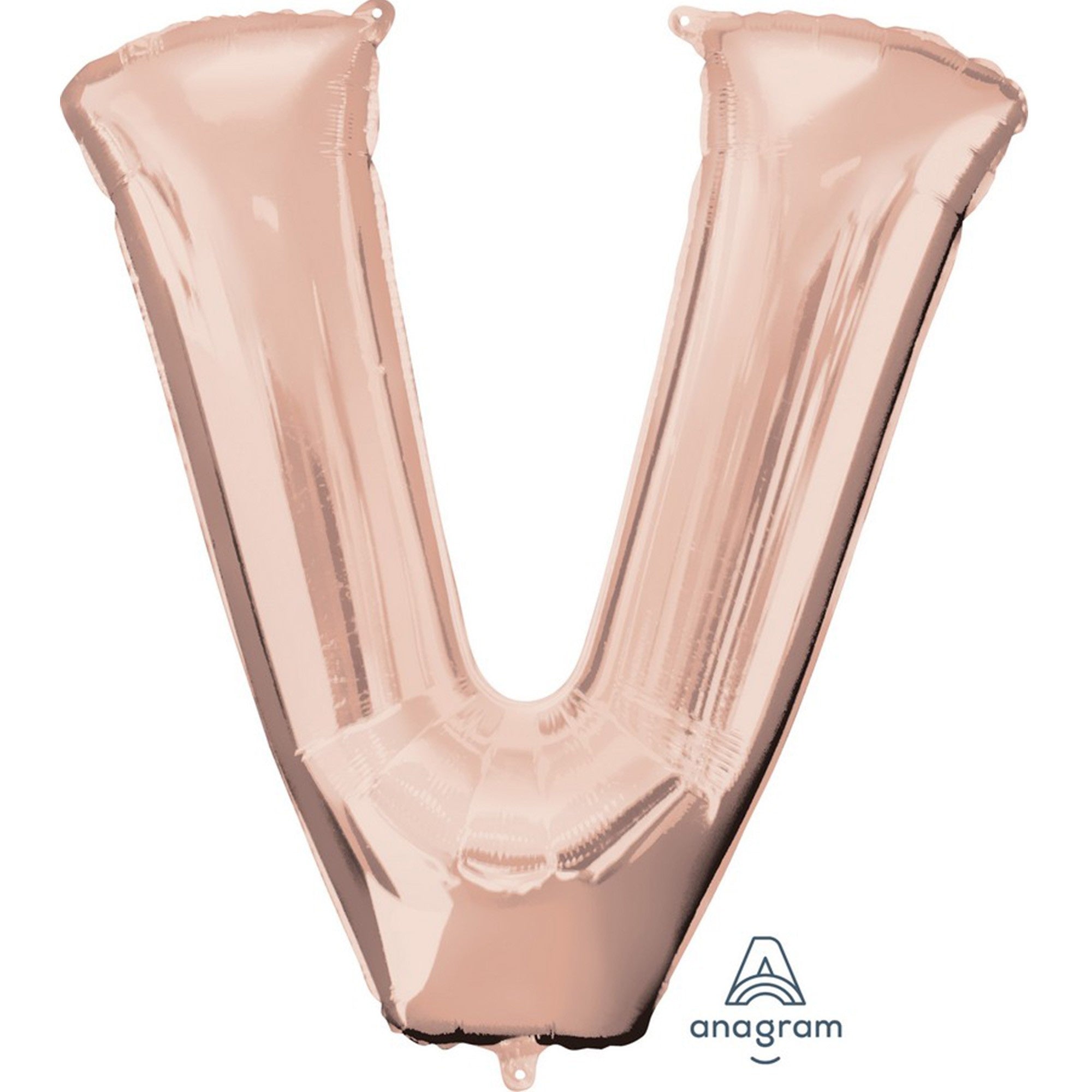 Rose Gold Letter V SuperShape Foil Balloon