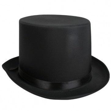 Black Lincoln Top Hat Satin