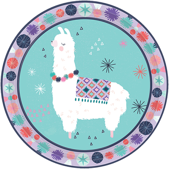 Llama Party Lunch Plates Pack of 8