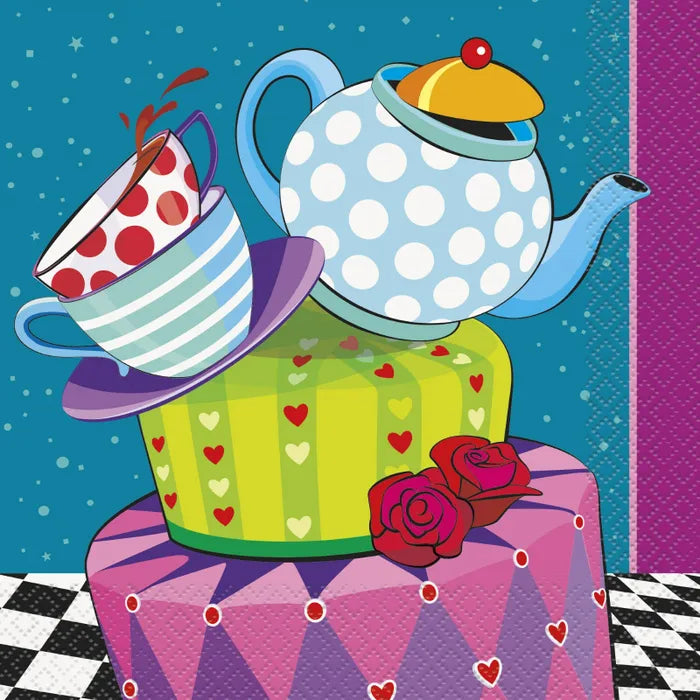 Mad Hatter Tea Party Lunch Napkins 16pk