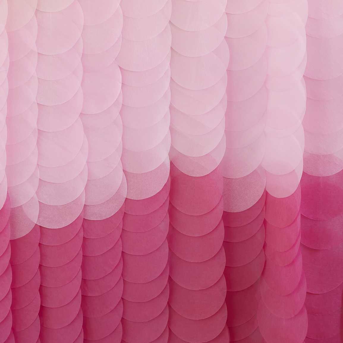Pink Ombre Tissue Paper Disc Party Backdrop