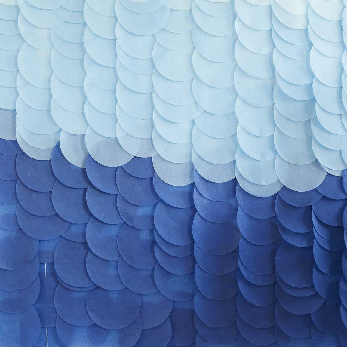 Blue Ombre Tissue Paper Disc Party Backdrop
