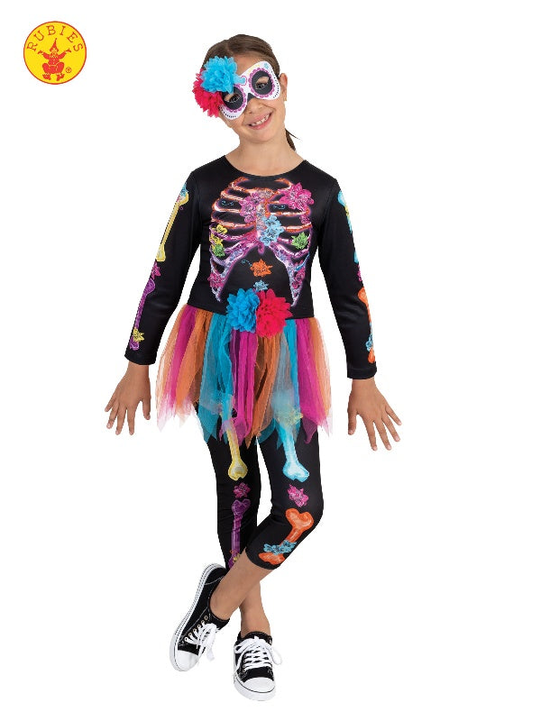 Skeleton Girl Neon Child Halloween Costume