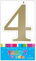 Gold Number 4 Candle