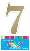 Gold Number 7 Candle