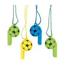 Sports Ball Whistle Party Favour 4 Pack
